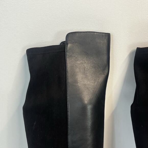 Alfani Step Flex Ludlowe Black Leather Stretch Knee High Riding Boots Size 5.5 M - Picture 4 of 13